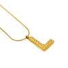 Collar con Colgante de Acero Inoxidable 26 Letras Patrón de Lava Europeo y Americano Transfronterizo Diseño Plisado en Relieve Joyería 18K para Hombres y Mujeres