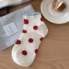 Calcetines para Mujer Estilo Nuevo Lindos Dibujos Animados Encaje Calcetines Cortos Transpirables Patrón de Perro Puntos Calcetines de Moda Estilo Primavera y Verano