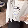 Sudadera Retro Americana con Estampado de Letras para Mujer Nuevo Estilo Otoño 2026 Estilo Perezoso Suelta de Terciopelo Manga Larga Superior para Mujer