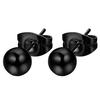 Nuevos pendientes redondos esféricos pequeños lisos de diseño compacto simple retro europeo y americano chapados en plata 925 oro negro pendientes de moda