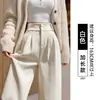 Pantalones de pana de pierna ancha con caída de gama alta para mujer, otoño 2026, nuevo estilo, traje de pierna estrecha petite