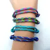 Cuerda de Mano Tejida a Mano Transfronteriza Europea y Americana Pulsera de Amistad con Viento Marino y Olas Joyería Sencilla Versátil Regalo de Vacaciones para Mujer