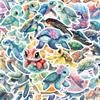 50 pegatinas de graffiti de animales marinos de dibujos animados, tortuga, funda de teléfono para guitarra, patineta, equipaje, pegatinas decorativas