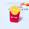 XQ412 criativo novo emoji hambúrguer batata frita cachorro-quente pizza boneca de borracha macia artesanal acessórios DIY sapatos e roupas decoração