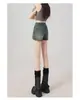 Falda Vaquera Retro para Mujer Verano 2025 Talla Grande Anti-Exposición Cintura Alta Efecto Adelgazante Sexy Corte A Que Cubre la Cadera Pantalones Cortos tipo Culotte