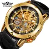 Nuevo ganador estilo europeo y americano moda para hombre casual hueco movimiento mecánico reloj mecánico automático