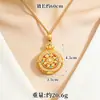Novo Pingente de Bússola Dourada Imitação Estilo Chinês com Strass, Colar de Ouro Areia de Alta Qualidade para Mulheres, Fabricante de Joias Vintage Que Não Desbota