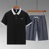 Traje Deportivo de Verano Casual Holgado de Manga Corta y Pantalones Cortos para Hombres de Mediana Edad y Mayores Beijianglang