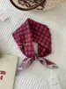 Algodón suave y lino transpirable aptos para la piel protección para el cuello cuadrado pequeño punto de ola flor de anacardo turbante exportación coreana bufanda individual bufanda de seda damas