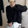 Nuevo Suéter Chaqueta Cardigan Tejido de Color Sólido Holgado Delgado Estilizado para Reducir la Edad para Mujer Otoño e Invierno