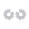 Brincos de Pino Elegantes Simples Diários para Pendulares Estilo Coreano Combinam com Tudo Flor Brilhante Luxo Leve Sofisticado Diamantes Cravejados Floco de Neve