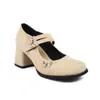 Nuevos zapatos Mary Jane de una sola capa para mujer, lazo de gamuza, tacones altos gruesos con correa, zapatos casuales de primavera y otoño para mujer, 40-43, comercio exterior
