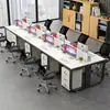 Escritorio y silla de oficina modernos minimalistas para varias personas, escritorio de computadora para personal con pantalla, estación de trabajo para dos personas, escritorio para personal de oficina
