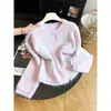 26 Otoño Invierno Nuevo Estilo Coreano Bordado a Mano Flores Coloridas 3D Cárdigan de Punto Atmósfera Suave Cárdigan de Lana Suave Mujer