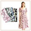 Tela con estampado de rayas onduladas Estampado floral grande Vestido camisa Vestido Tela Qipao Moderno estampado floral multicolor nuevo