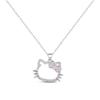 Collar de diamantes con forma de gatito de dibujos animados, cadena de clavícula con diseño de nicho, estilo corazón, para chica estudiante y novia, cadena de lana con sentido
