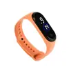 Pulsera Impermeable LED Digital Blanca con Círculo Azul Spot Moda Casual Trendy Táctil para Hombres y Mujeres