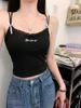 Lindo Little Suspender Belt com Bojo para Mulheres, Colete Doce com Alça Dupla nos Ombros e Gola, Top Delicado para Clavícula
