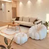 Sofá preguiçoso em formato de abóbora, compactado a vácuo, adequado para relaxar e dormir, sofá de um lugar, na cor creme, para quarto, sala de estar ou varanda