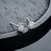 Pendientes de Racimo Completamente Diamantados de Nuevo Estilo Transfronterizos para Hombres, Modernos y Versátiles, Pendientes de Flor de Iris de Alta Gama en Forma de Cruz para Mujeres