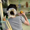 Scrunchie de Renda Estilo Coreano para Mulheres 2026 Novo Estilo Elástico de Cabelo Estilo Preguiçoso Corda de Cabelo Grande Acessório para Coque Flor de Cabelo