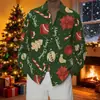 Comercio Exterior Transfronterizo Nuevo Festival Navideño Europeo y Americano Camisa Casual Impresa en 3D Camisa de Manga Larga de Moda para Hombre