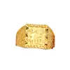 Anillo de oro arena de Vietnam para hombre Joyería de oro con moneda europea al por mayor Latón chapado en oro de 24k Anillo tyrant de carácter fu abierto