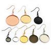 Ganchos para Pendientes de 8-20 mm Bases Redondas Lisas Accesorios para Joyería DIY Materiales para Ganchos de Pendientes Base Chapada Venta al por Mayor 1 g