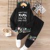 Atacado de Conjunto de Moletom com Capuz e Mangas Longas Estampado Patchwork para Meninos Europeu e Americano Outono e Inverno da Amazon