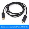 Cabo adaptador grande DP para HDMI de 1,8 m Cabo de monitor de computador Hd 4K DP para HDMI
