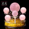 Al por mayor bola de cristal rosa blanco morado amarillo decoración de matriz de Siete Estrellas piedra cruda natural pulida cristal colorido regalo para el hogar y la oficina