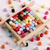 Macaron Colorido 6mm Contas Espaçadoras Quadradas Pequenas Corrente de Celular DIY Pulseira Anel de Pendurar Joias Artesanais Caseiras Acessórios Contas Soltas