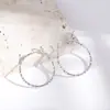Pendientes de Aro Grandes de Plata de Ley S925 para Mujer, Diseño de Ola Floral, Estilo Coreano, Nicho, Lujo Ligero, Gama Alta, Pendientes de Aro Lisos Elegantes