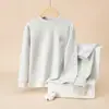 Pijama Infantil, Conjunto Térmico Íntimo para Estudantes e Adolescentes, Veludo Macio Algodão Puro, Roupas de Outono para Meninos, Calças Compridas, Suéteres de Algodão para Meninas