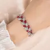 Pulseira de Orelha de Trigo Personalizada Retro Europeia e Americana Transfronteiriça com Cravação de Zircônia, Pulseira Marquise para Trabalho Diário e Deslocamento, Joia Feminina