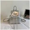 Mochila Lisa com Laço para Mulheres 2026 Verão Nova Moda Tendência Acabamento em Renda Pequena Bolsa Escolar Bolsa de Viagem