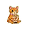 Broche de metal de gato de desenho animado, distintivo fofo em forma de animal de liga, acessório de joia criativo para comércio exterior transfronteiriço