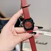 Reloj de Moda Nuevo y Elegante Dinimi Ropa de Trabajo Diario Tres Manecillas Elegante Reloj de Cuarzo para Dama Ancora Rojo