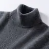 Suéter de cachemira para hombre con cuello alto, engrosado, color liso, versátil, nueva camiseta de punto de cachemira transfronteriza para hombres de mediana edad