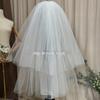 Véu Simples para Registro de Casamento, Vestido de Noiva Moderno, Pedido de Noivado, Adorno de Cabeça Dupla para Celebração de Casamento