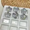 Acrílico UV Transparente Corazón Ondulado Estrella de Cinco Puntas Flor de Ciruelo Agujero Recto Cuentas Hechas a Mano DIY Cadena para Teléfono Móvil Accesorios de Joyería