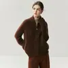 Cardigan de Caxemira Espesso e Pesado Feminino Gola Alta Zíper Casaco Suéter Outono Inverno Novo Macio Amigo da Pele Roupa Exterior