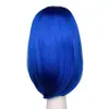 MSN estilo coreano aparador de rosto cabelo curto Cosplay Europeu e Americano peruca azul royal cabeça BoBo celebridade da internet show ao vivo