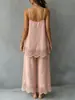 2026 Nuevo Conjunto de Dos Piezas de Verano y Primavera Europeo y Americano Amazon Transfronterizo Holgado Color Sólido Camisola Superior y Pantalones Largos Artístico Casual