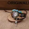 Novo relógio pulseira de couro genuíno retrô venda direta da fábrica pulseira de couro bovino com tubo rotativo relógio para homens e mulheres