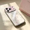 Lazo Rosa Pequeño Adecuado para Funda de Teléfono 17Pm Silicona iPhone16Pro Imitación Cristal Apple 17/15 Diseño Creativo Femenino