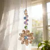 Ab Crystal Sun Fiesta Atrapasoles Fabricante de Arcoíris Adorno Colgante Decoración de Flor de Navidad Regalo Atrapador de Cristal Carrillón de Viento