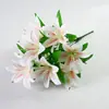 10 lirios artificiales, perfectos para decoraciones de bodas, arreglos festivos y decoración del hogar/sala de estar; venta al por mayor desde la fábrica de origen