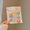 Pinzas para el pelo de niños de colores dulces, estilo japonés y coreano, con flores de dibujos animados de colores, pinzas para flequillo lateral para niñas y pasadores para bebés, accesorios para el pelo