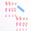 Uña Falsa Ovalada Fresa Brillo Facial Color Pimienta Uña Falsa Natural Dulce Fresca Arte de Uñas 24 Piezas Red Social Transfronterizo